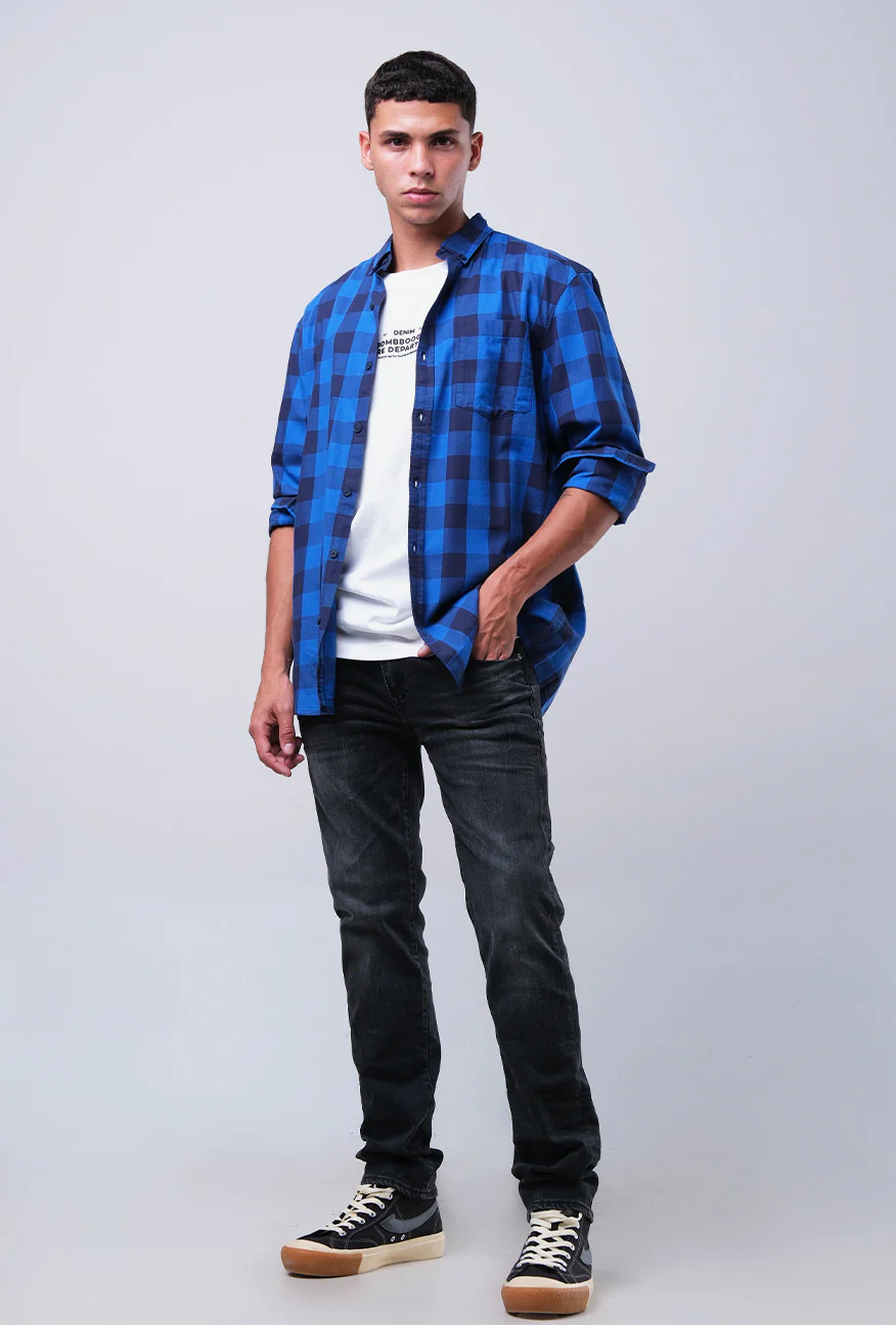 Kemeja Lengan Panjang Regular Hunter Long Navy Blue - Image 2