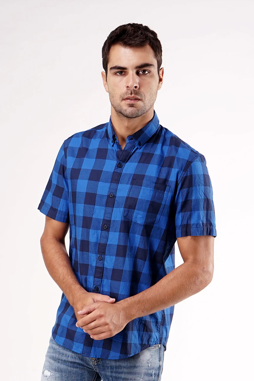 Kemeja Lengan Pendek Regular Hunter Navy Blue