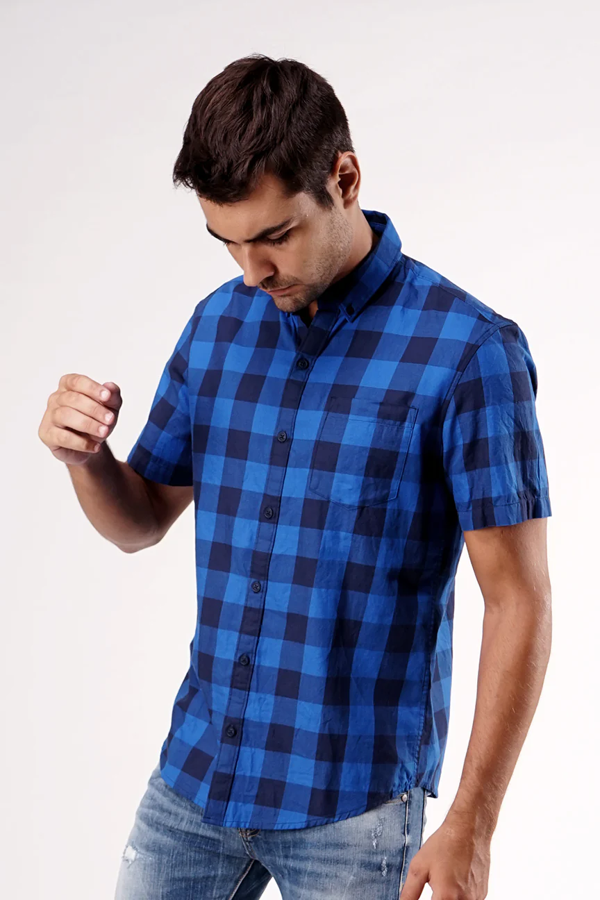 Kemeja Lengan Pendek Regular Hunter Navy Blue - Image 2