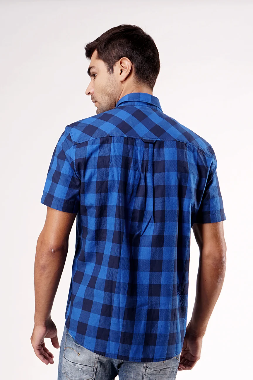 Kemeja Lengan Pendek Regular Hunter Navy Blue - Image 3