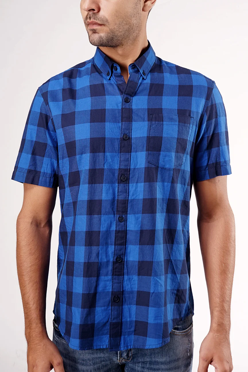 Kemeja Lengan Pendek Regular Hunter Navy Blue - Image 4