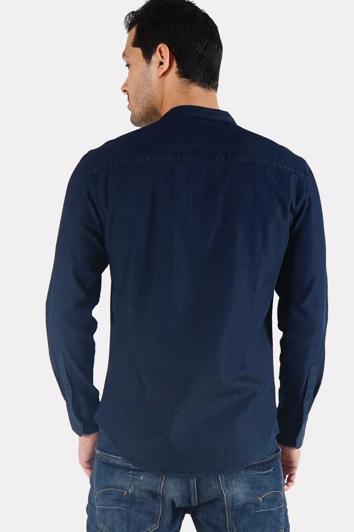 Kemeja Lengan Panjang Reguler Fit Huztec Dark Blue - Image 4