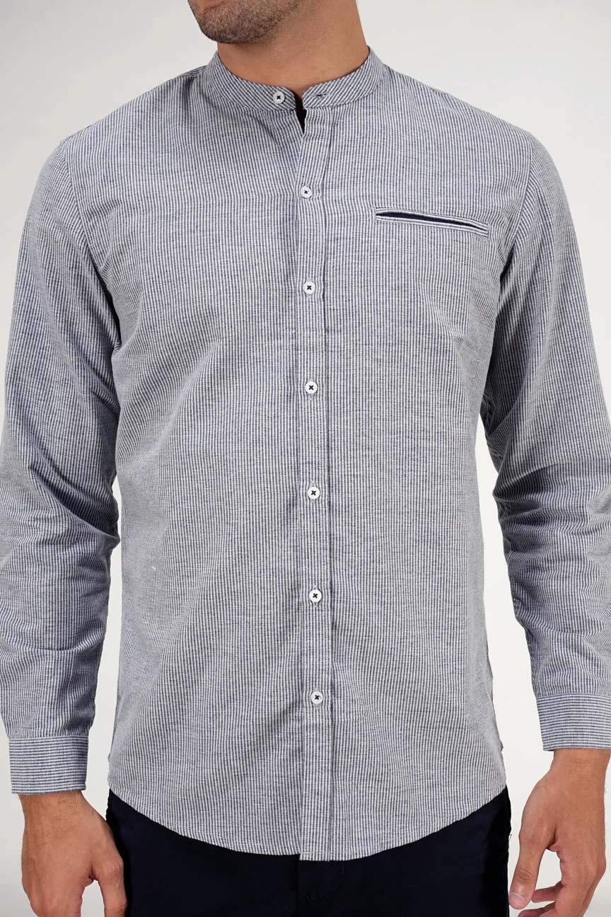 Kemeja Lengan Panjang Icarus Navy White - Image 3