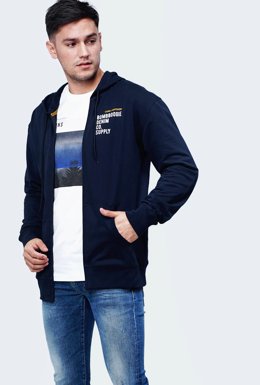 Jaket Hoodie Foblue Navy - Image 4