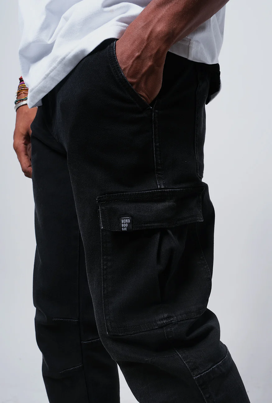 Jeans Slimfit Cargo I9 Series Black Grey - Image 3