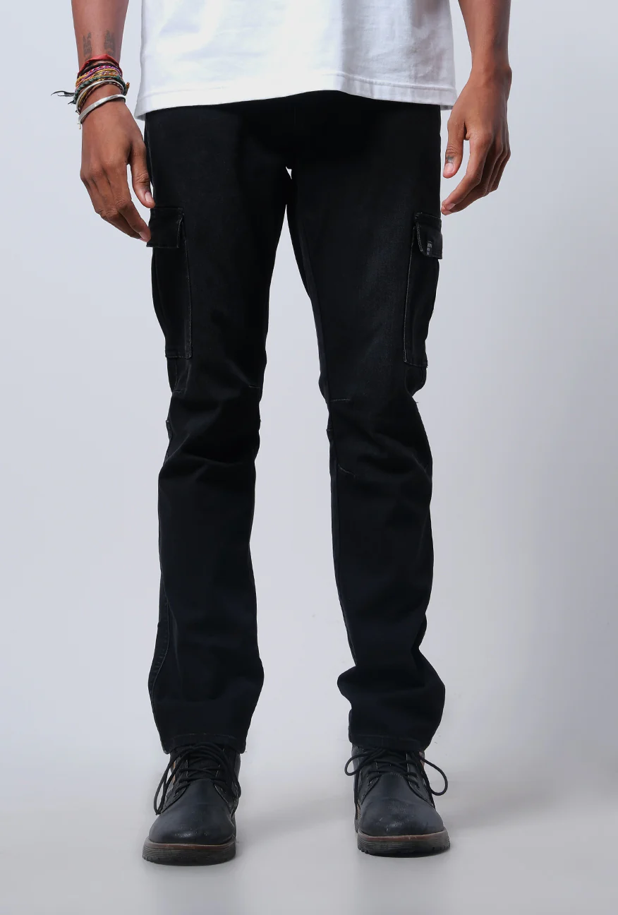 Jeans Slimfit Cargo I9 Series Black Grey - Image 4