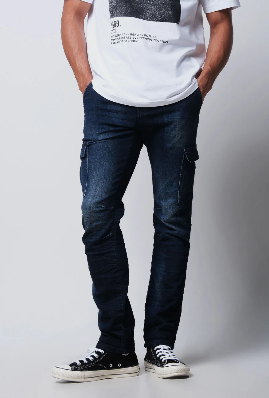 Jeans Slimfit Cargo I9 Series Dark Blue