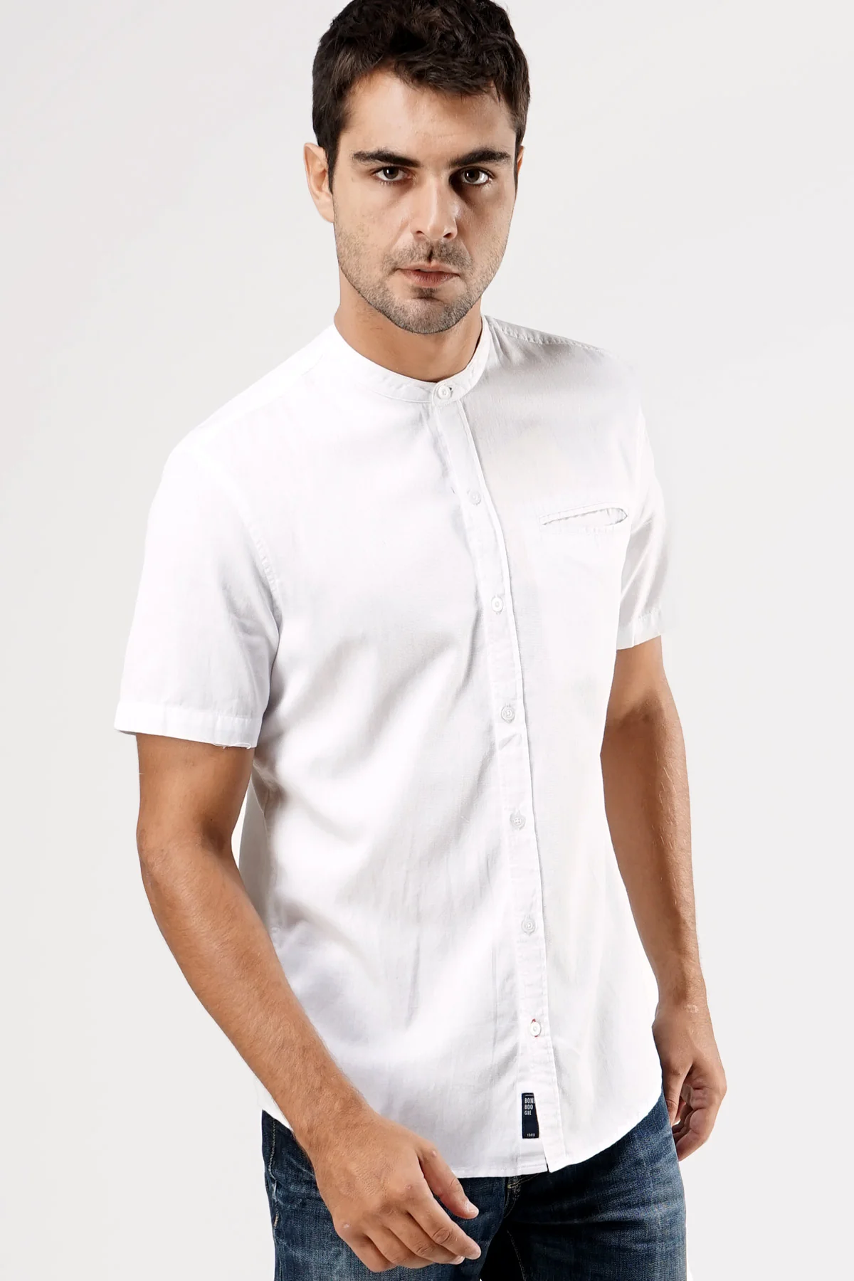 Kemeja Lengan Pendek Justice White Regular