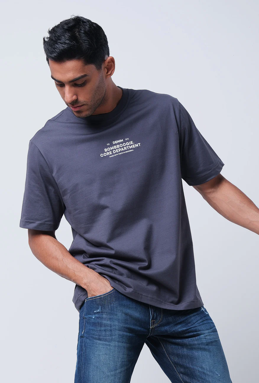 T-Shirt Lengan Pendek Regular Grecy Dark Grey 2.0