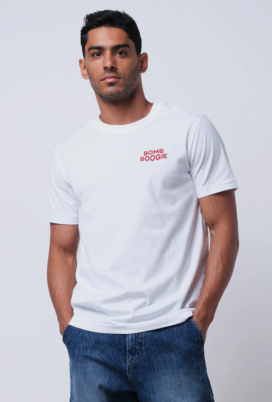 T-Shirt Lengan Pendek Regular Larenn Offwhite - Image 3