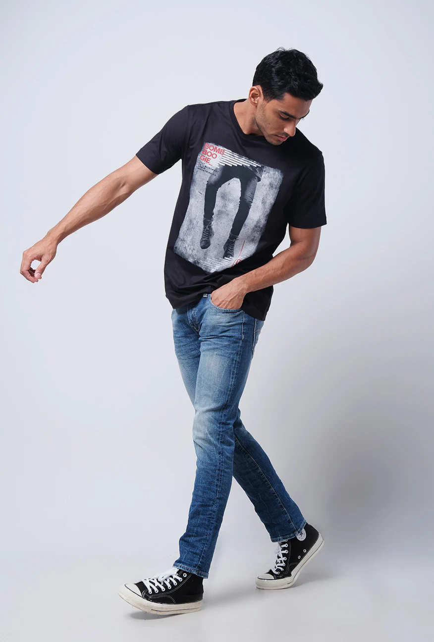 T-Shirt Lengan Pendek Tizzy Black Slimfit - Image 3