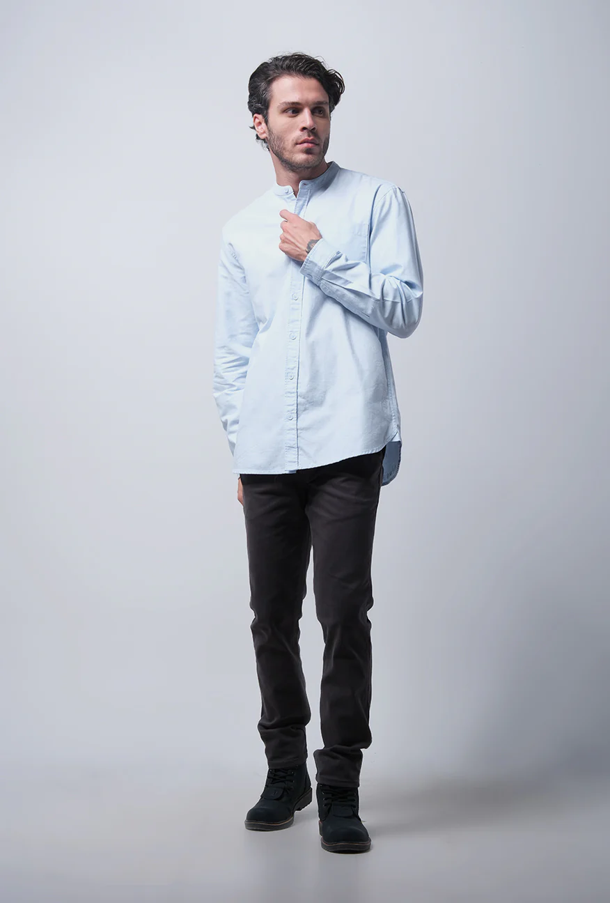 Kemeja Koko Lengan Panjang Coby Light Blue - Image 2