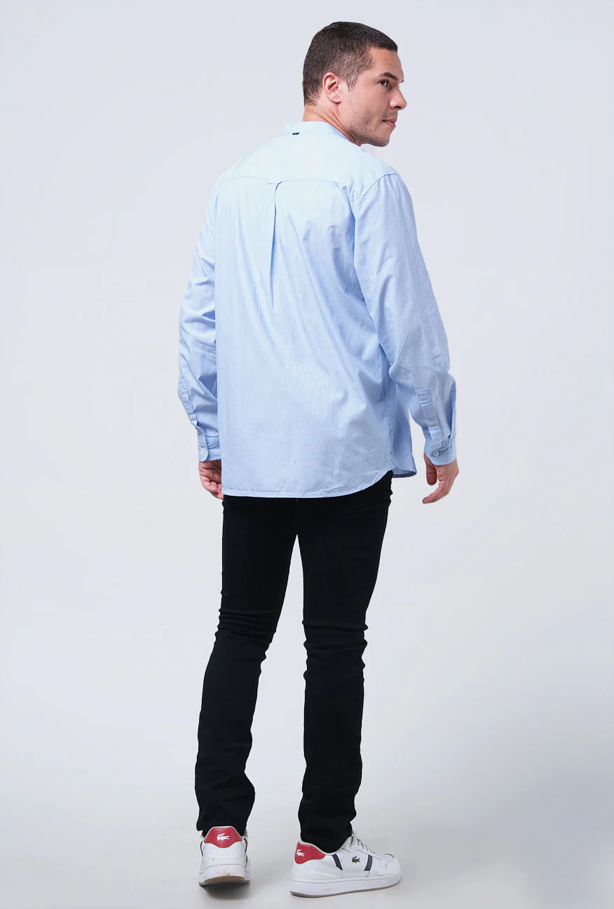Kemeja Koko Lengan Panjang Gato Blue White - Image 4