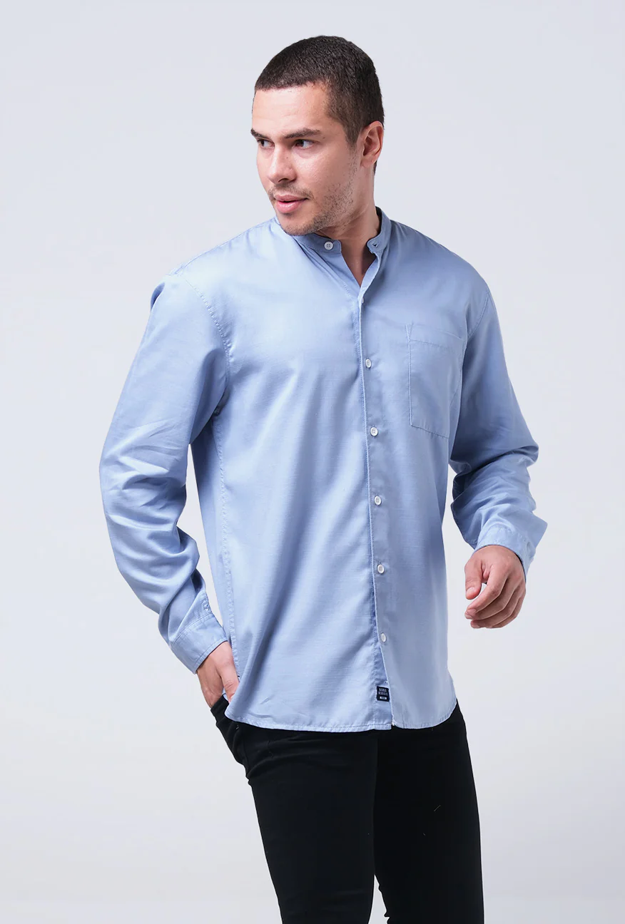 Kemeja Koko Lengan Panjang Harven Blue