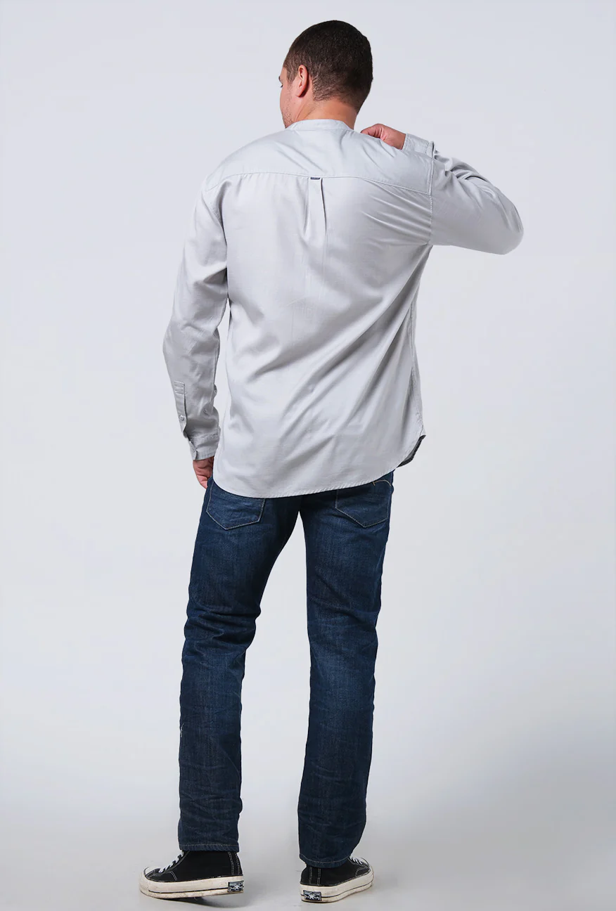 Kemeja Koko Lengan Panjang Harven Light Grey - Image 5