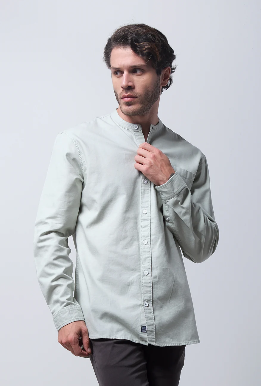 Kemeja Koko Lengan Panjang Hasby Light Green