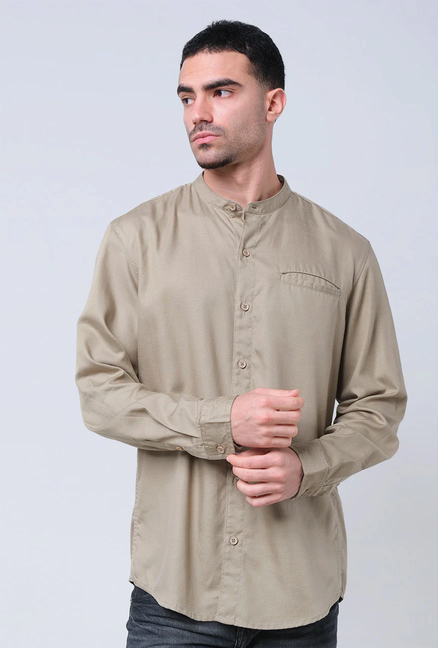 Kemeja Koko Lengan Panjang Lero Olive