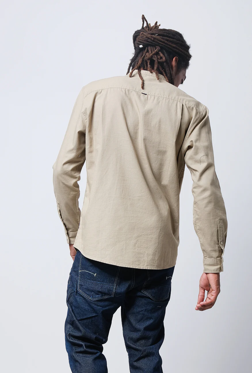 Kemeja Koko Lengan Panjang Pewter Khaki - Image 3