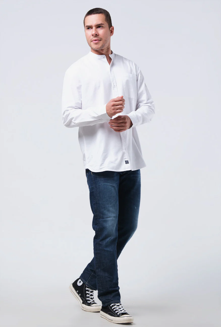 Kemeja Koko Lengan Panjang Regular Macto White