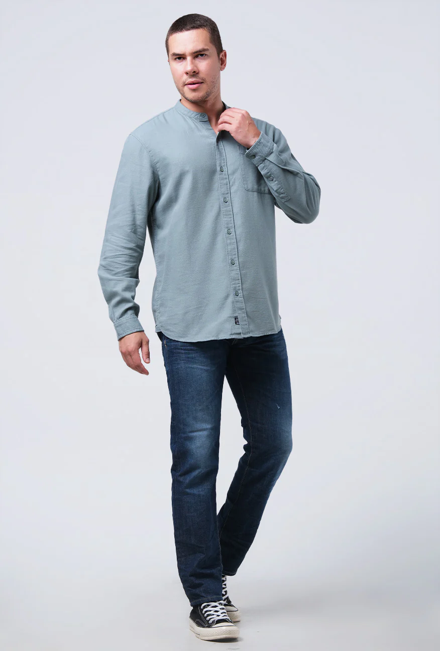 Kemeja Koko Lengan Panjang Regular Makata Sage Green - Image 2