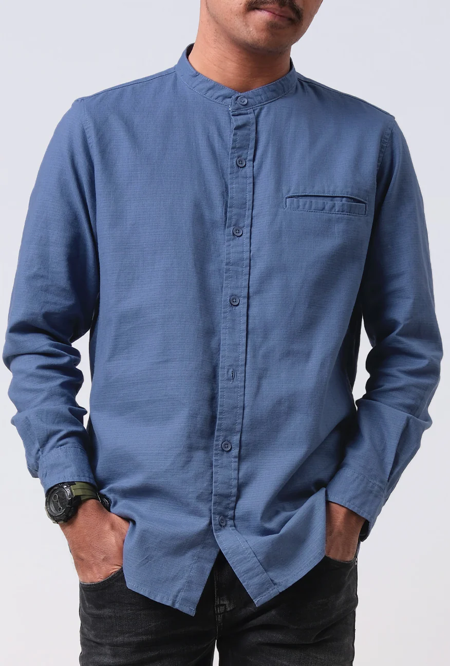 Kemeja Koko Lengan Panjang Regular Zamarin Blue - Image 2