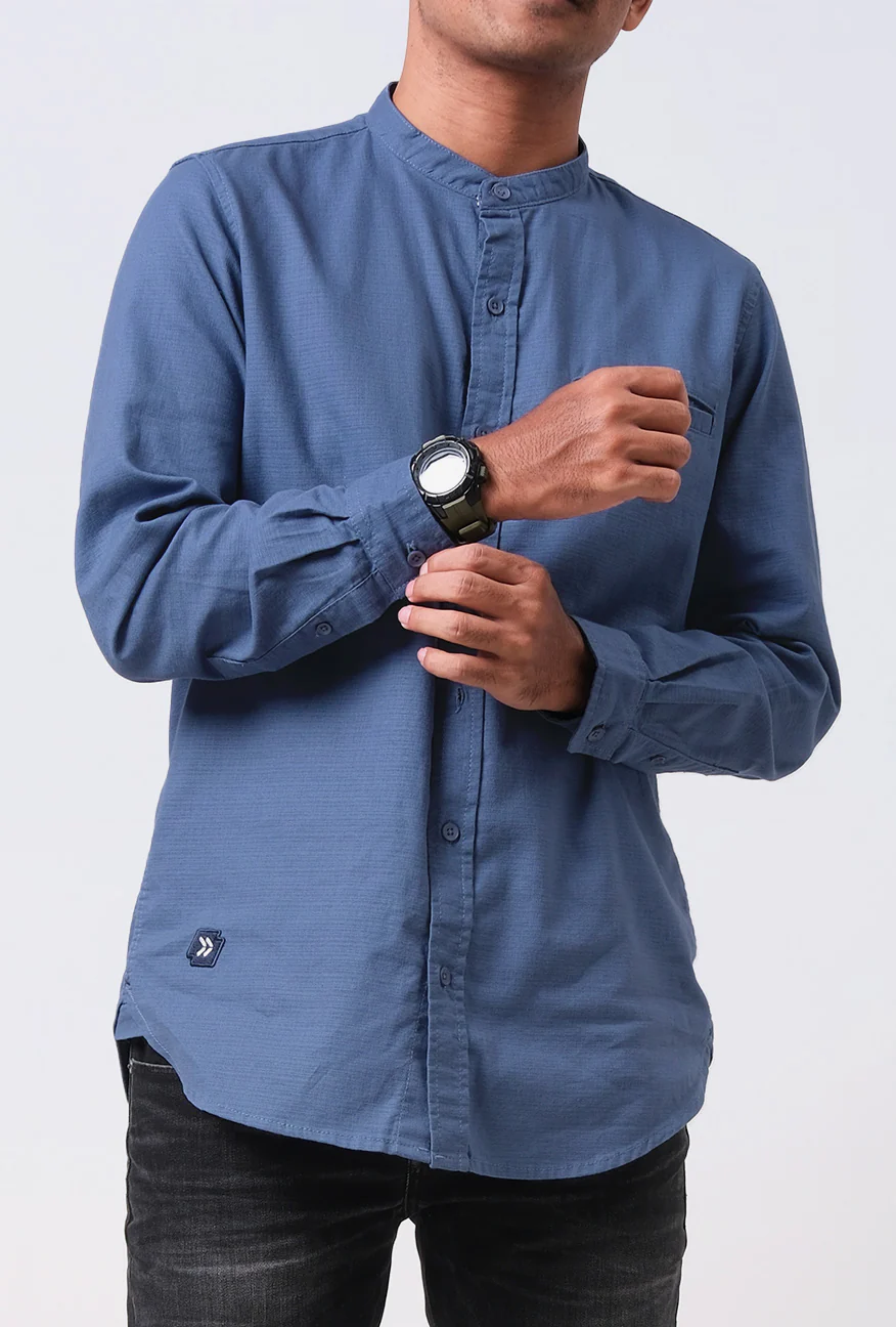 Kemeja Koko Lengan Panjang Regular Zamarin Blue - Image 3
