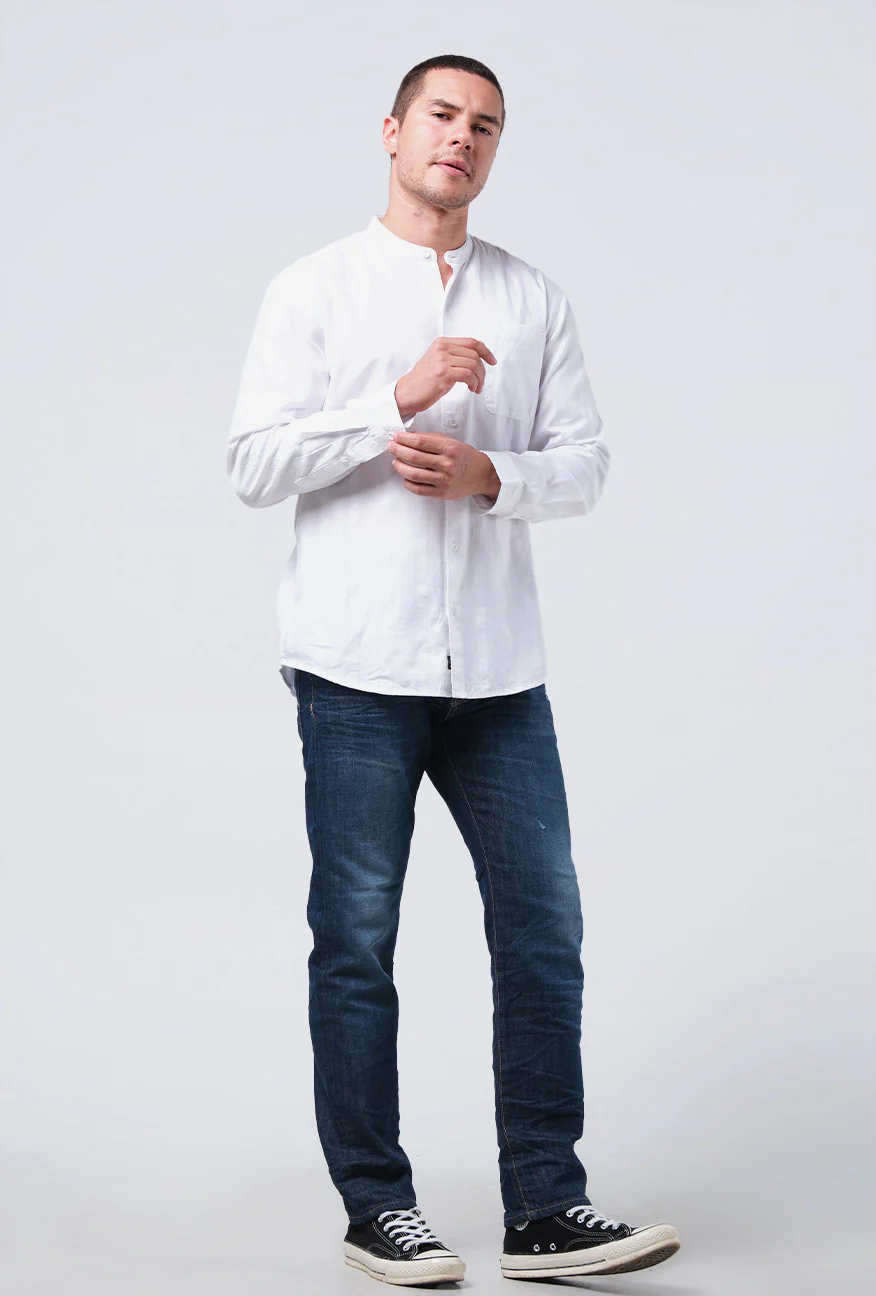 Kemeja Koko Lengan Panjang Vostock Offwhite