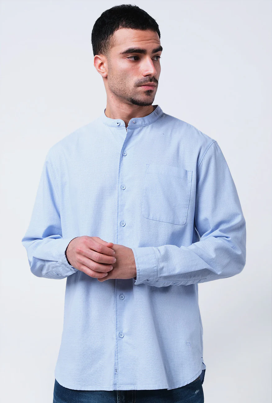 Kemeja Koko Lengan Panjang Zaco Light Blue