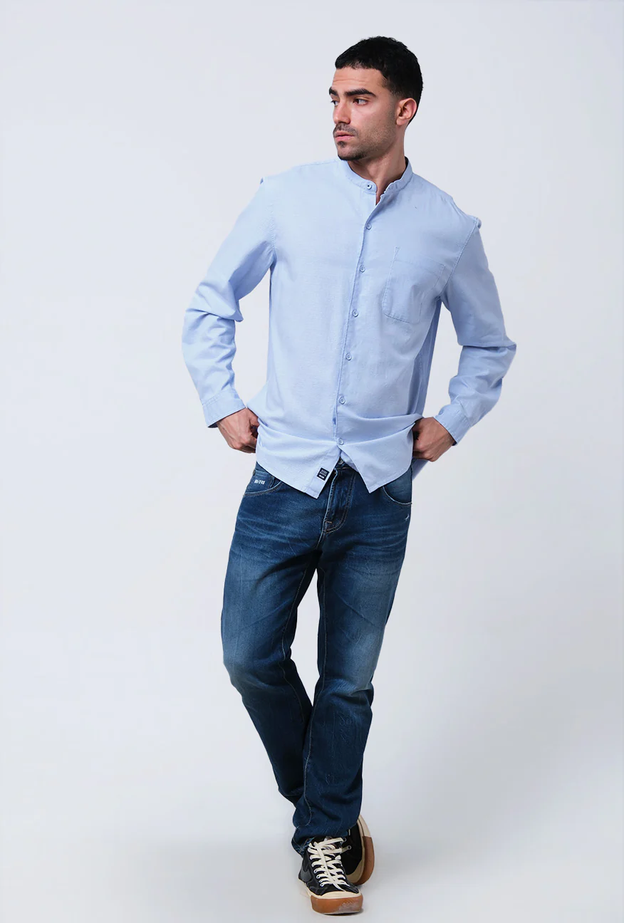 Kemeja Koko Lengan Panjang Zaco Light Blue - Image 2