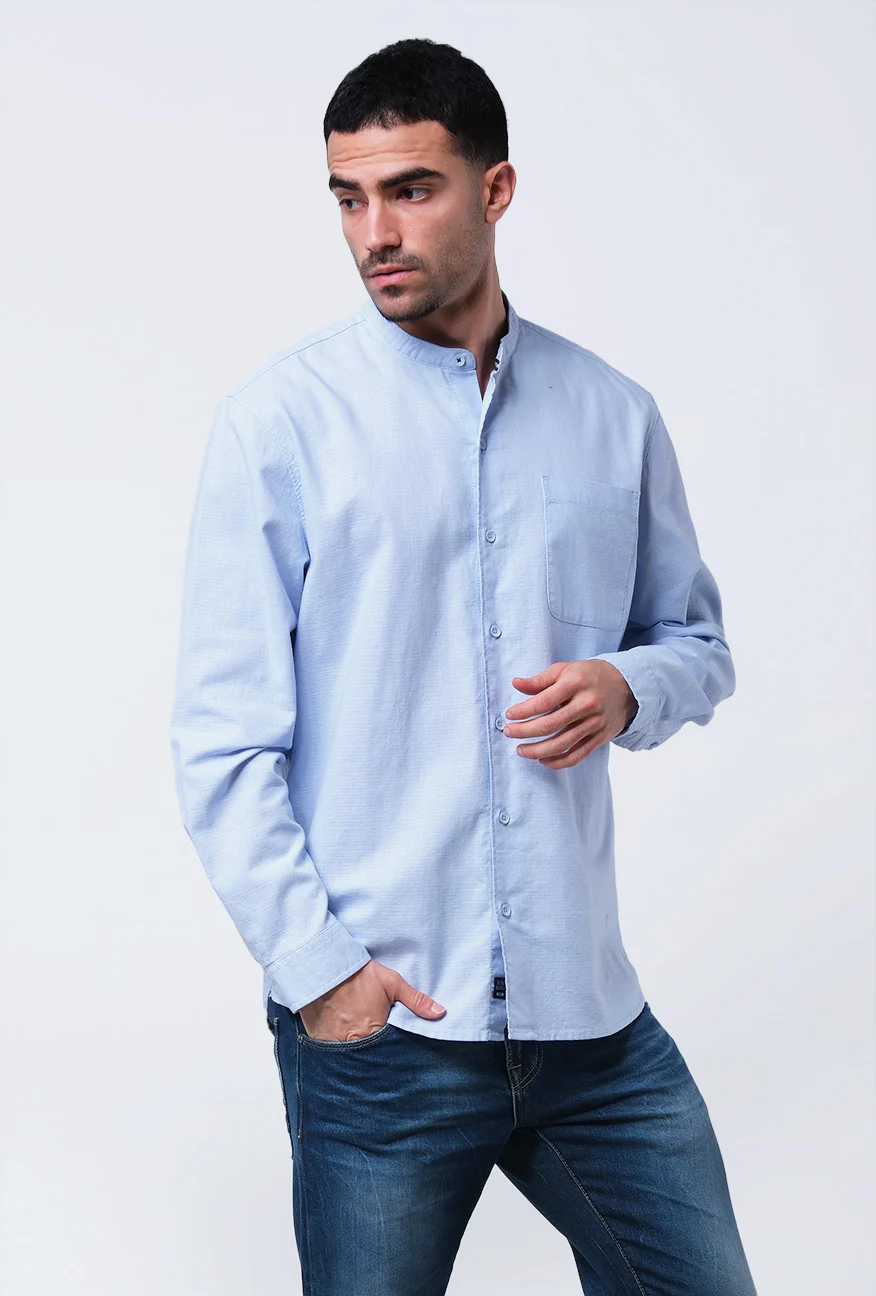 Kemeja Koko Lengan Panjang Zaco Light Blue - Image 3