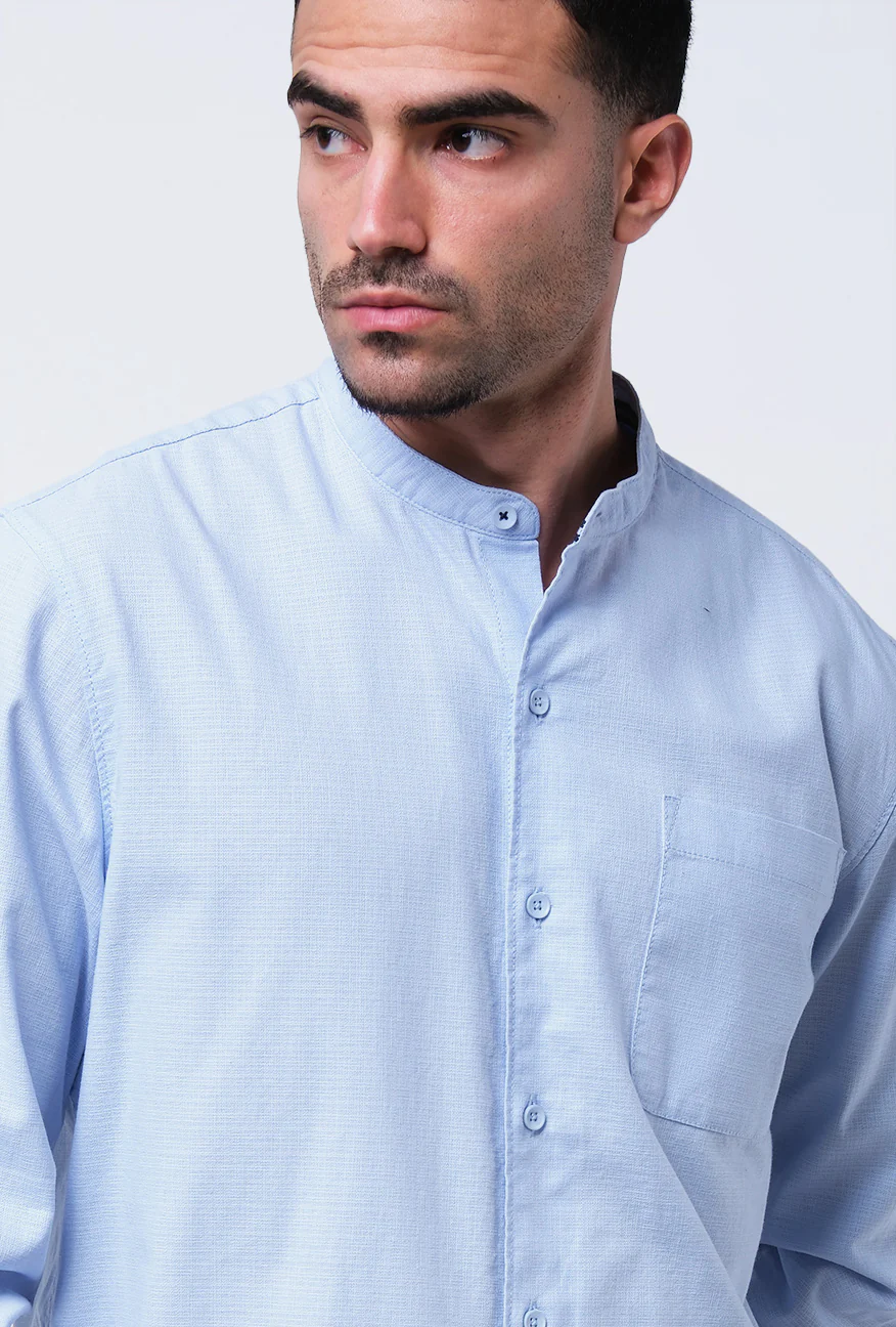 Kemeja Koko Lengan Panjang Zaco Light Blue - Image 5