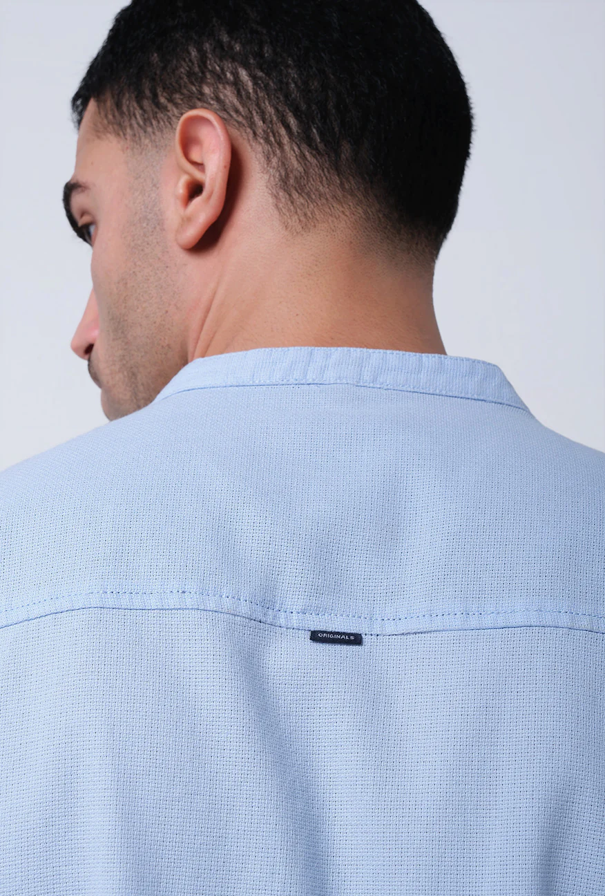 Kemeja Koko Lengan Pendek Costa Light Blue - Image 5