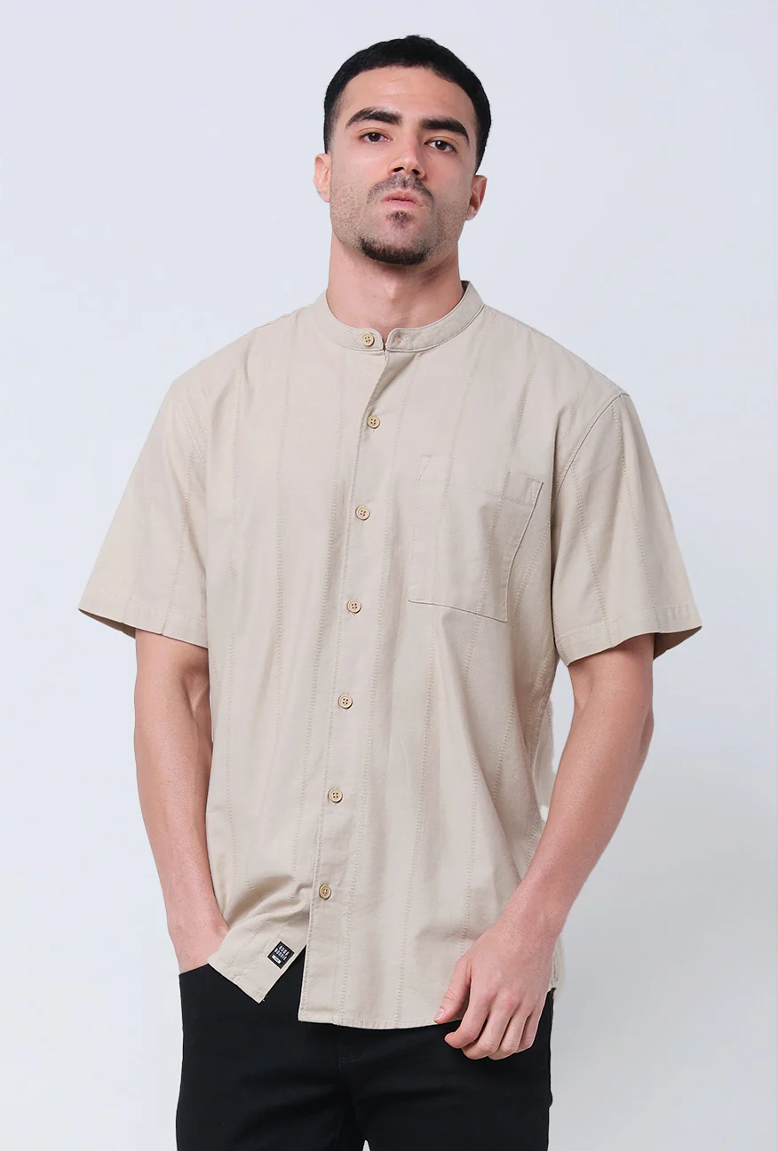 Kemeja Koko Lengan Pendek Poby Khaki