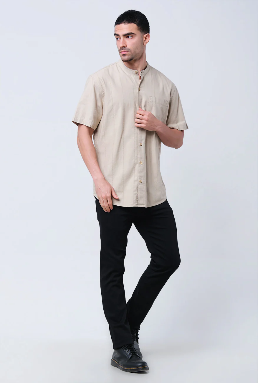 Kemeja Koko Lengan Pendek Poby Khaki - Image 2
