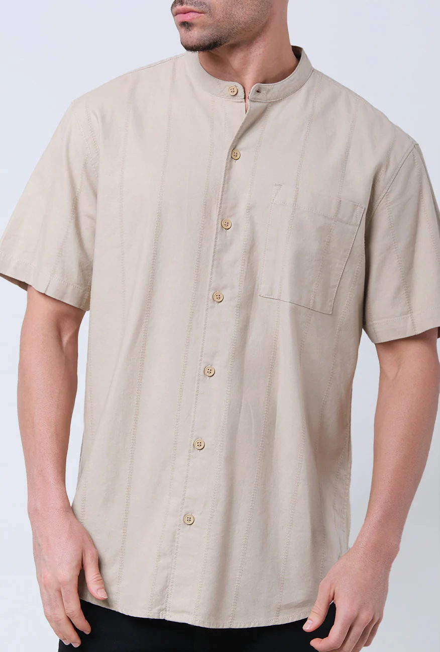 Kemeja Koko Lengan Pendek Poby Khaki - Image 3