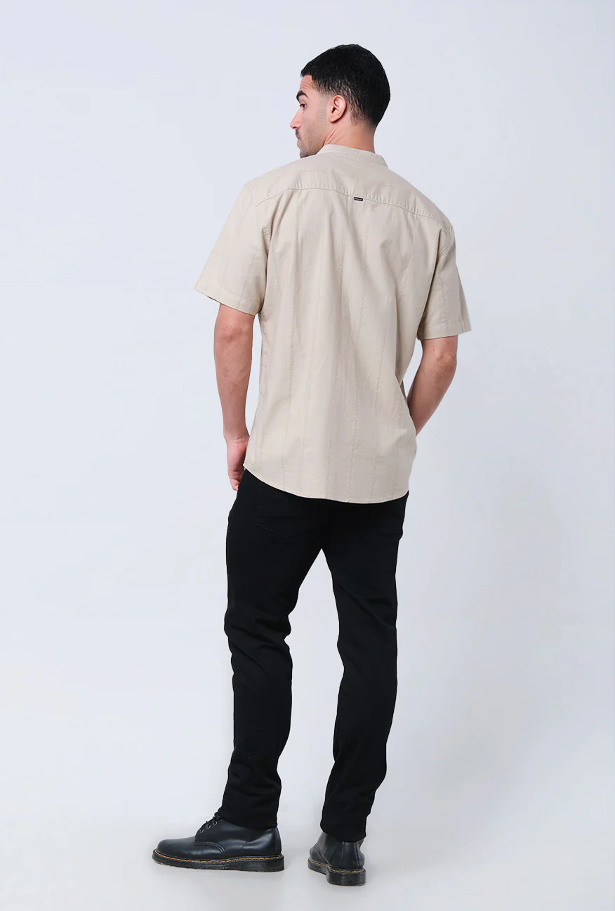 Kemeja Koko Lengan Pendek Poby Khaki - Image 4