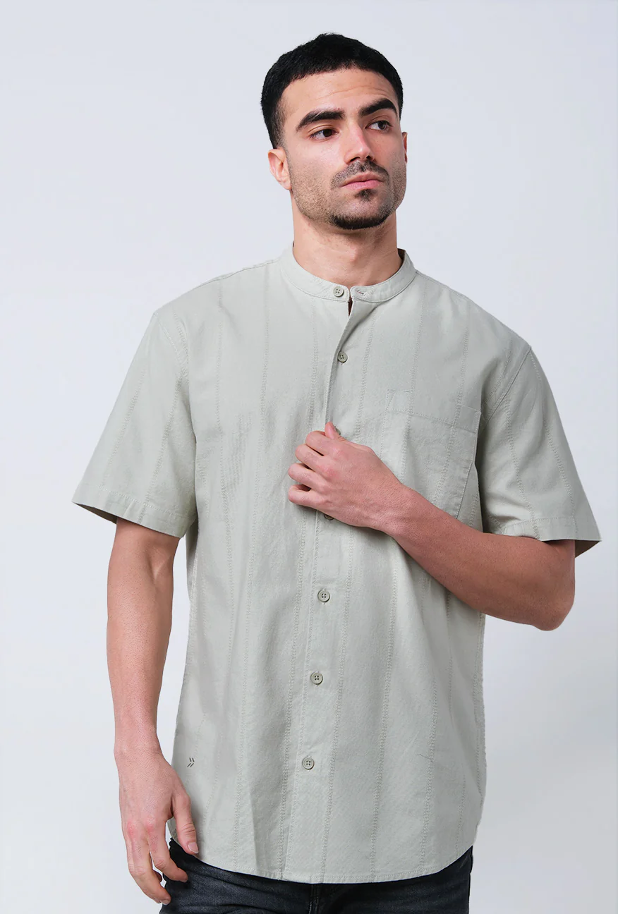 Kemeja Koko Lengan Pendek Poby Light Green