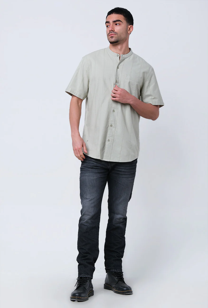 Kemeja Koko Lengan Pendek Poby Light Green - Image 4