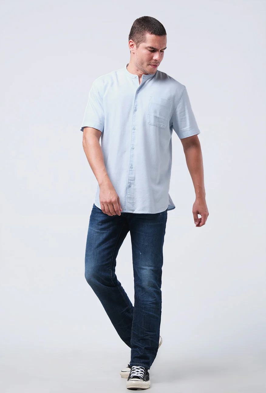 Kemeja Koko Lengan Pendek Turan Baby Blue - Image 3