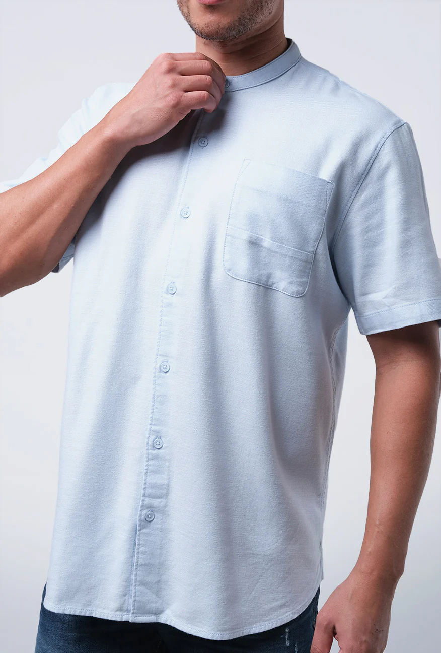 Kemeja Koko Lengan Pendek Turan Baby Blue - Image 4