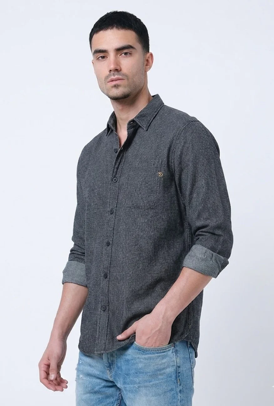 Kemeja Lengan Panjang Long Morton Black - Image 5