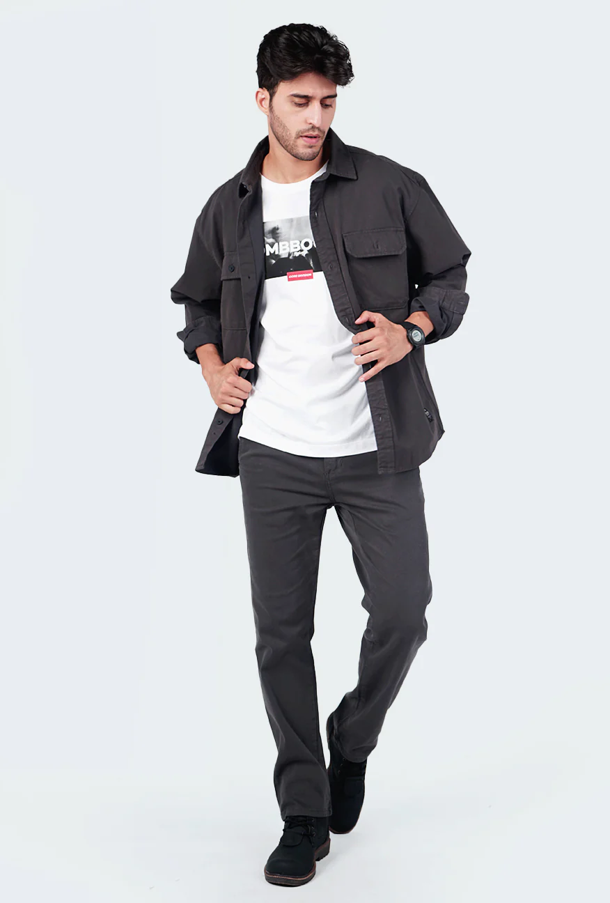 Kemeja Lengan Panjang Outer Dazzle Dark Grey