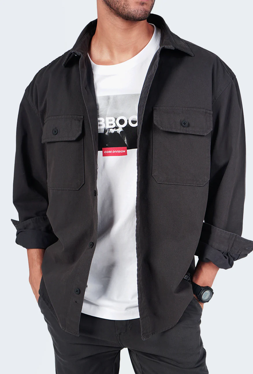 Kemeja Lengan Panjang Outer Dazzle Dark Grey - Image 7