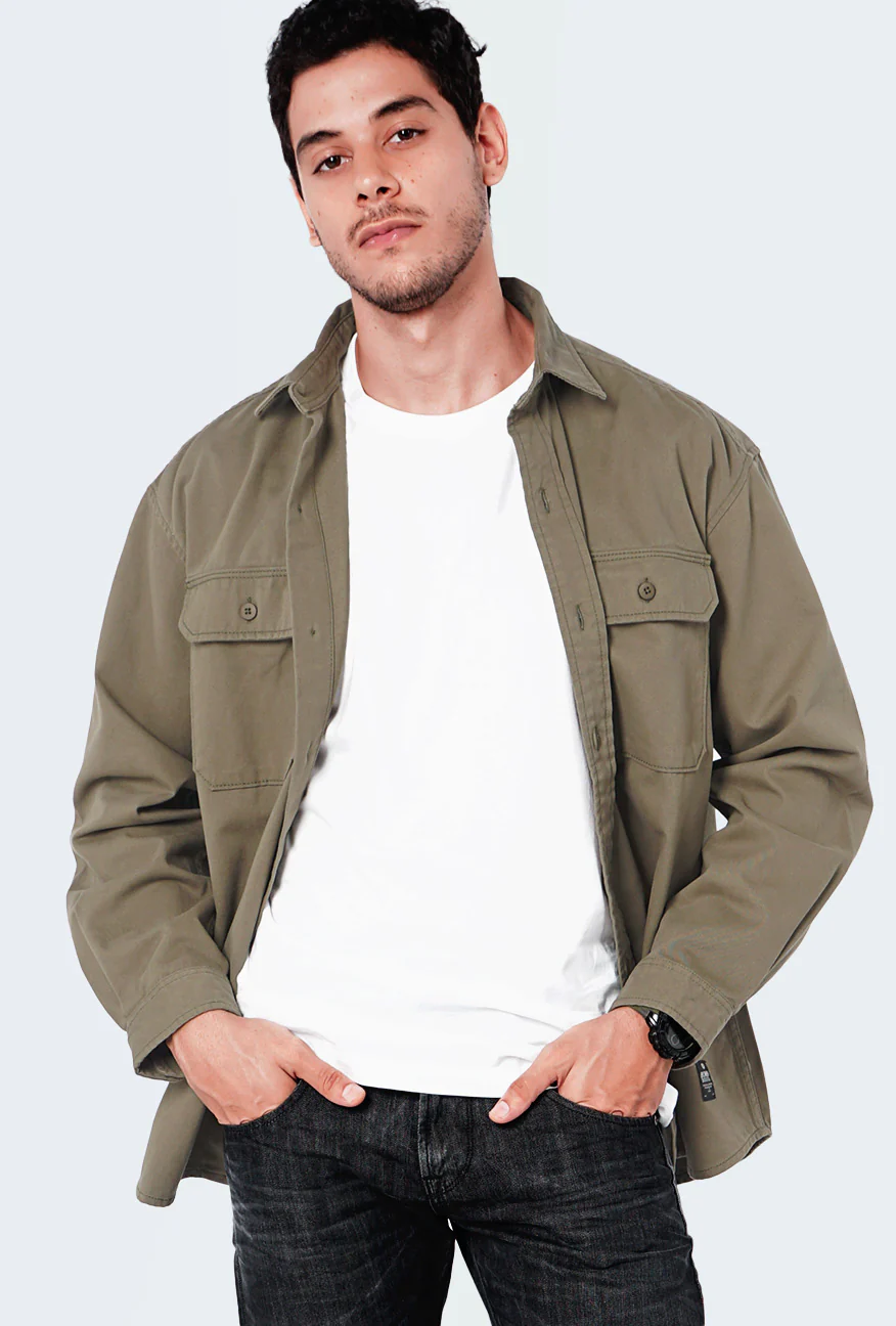 Kemeja Lengan Panjang Outer Dazzle Green Army