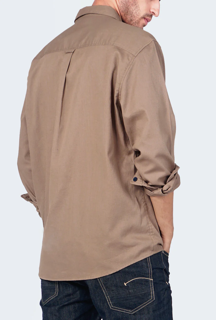 Kemeja Lengan Panjang Regular Dobster Brown - Image 3