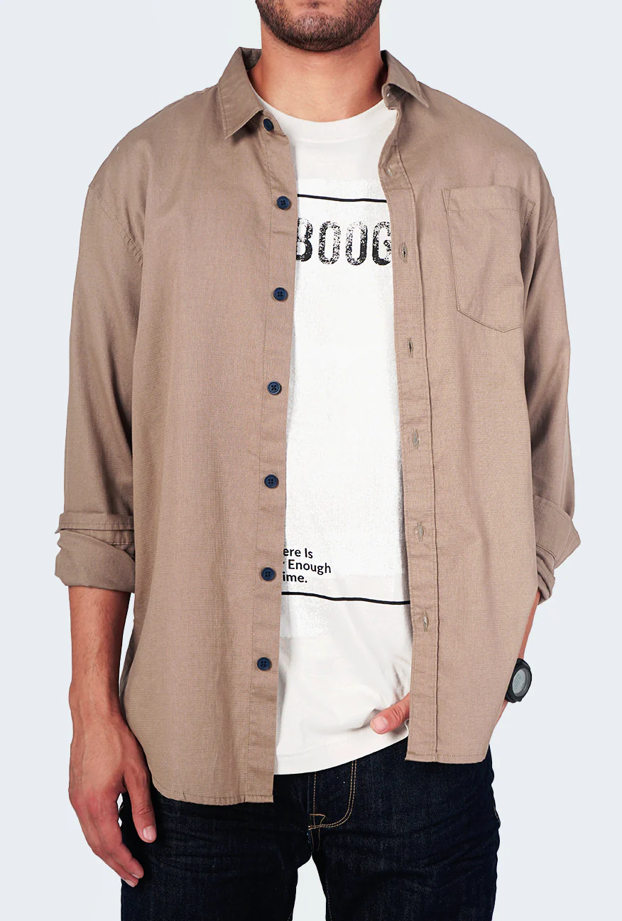 Kemeja Lengan Panjang Regular Dobster Brown - Image 4