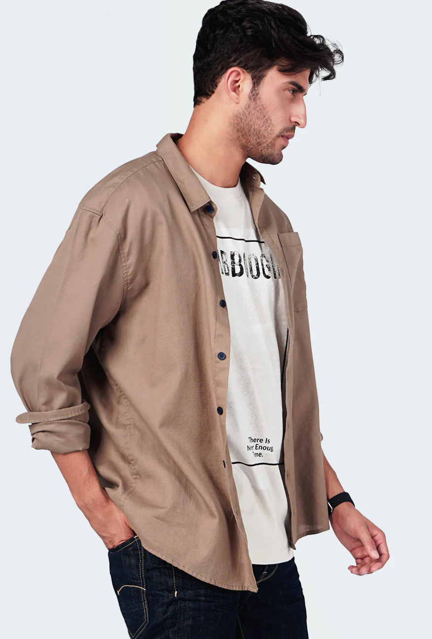 Kemeja Lengan Panjang Regular Dobster Brown - Image 5