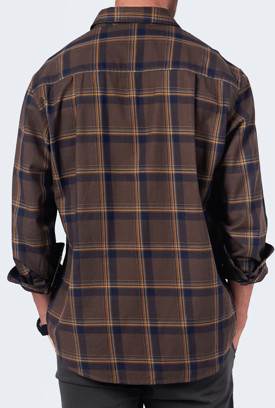 Kemeja Lengan Panjang Draker Brown Regular - Image 3
