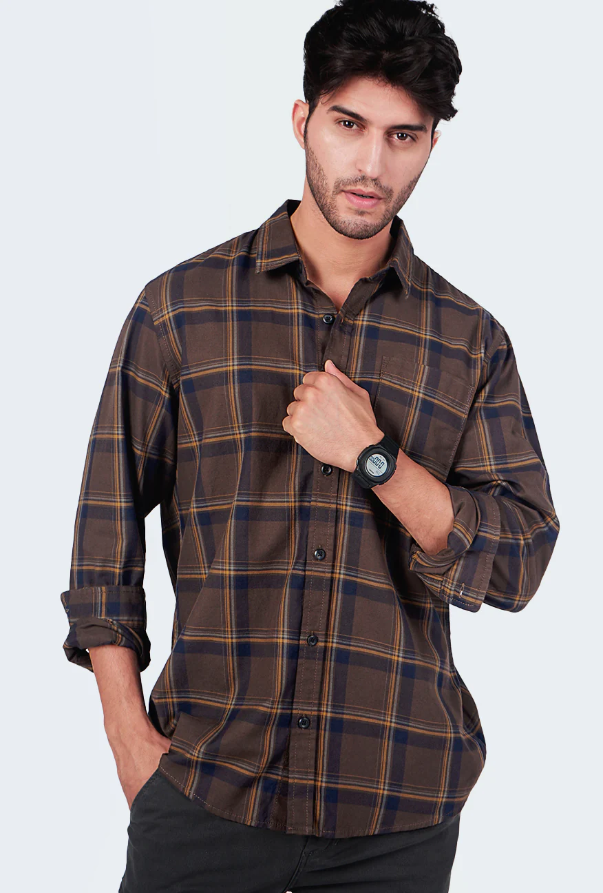 Kemeja Lengan Panjang Draker Brown Regular - Image 4
