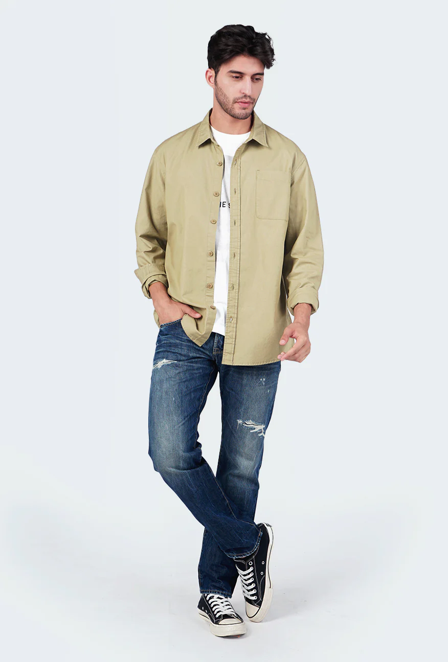 Kemeja Lengan Panjang Regular Shirt Hersey 2.0 Olive - Image 5
